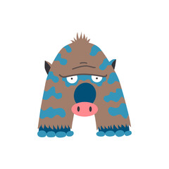 Monster alphabet symbol. Letter A of english alphabet shaped as monster. Children colorful cartoon funny fictional character isolated on white background