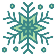 snowflake blue line icon