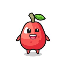 illustration of an water apple character with awkward poses