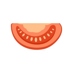 Obraz premium Vegetable tomato slice icon flat isolated vector