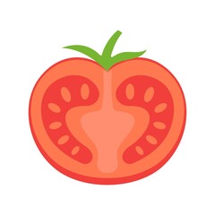Tasty half tomato icon flat isolated vector