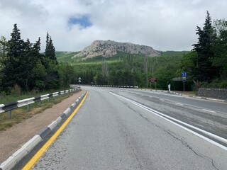 Mountains and road