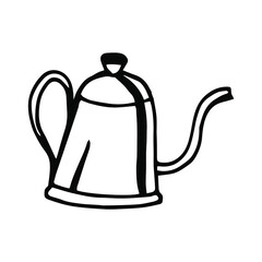 Teapot vector icon. Teapot for tea ceremonies. Cezve. A kettle for brewing hot drinks.