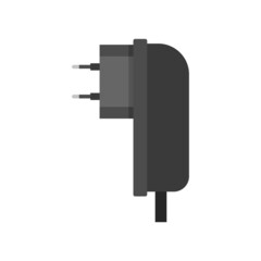 Electric plug adapter icon flat isolated vector