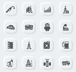 Extraction of oil icons set