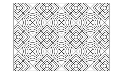 Coloring-#225 Coloring Page of abstract diamonds repeats composition that intersect on an angle with variation add of circles. EPS8 file.