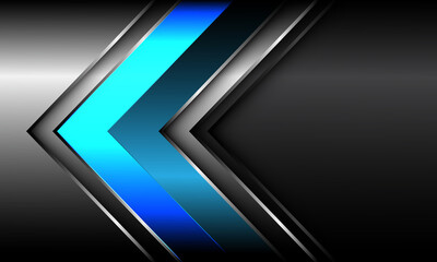 Abstract blue silver gray arrow direction technology design modern futuristic background vector illustration.	