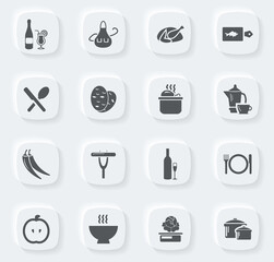 Food and kitchen icons set