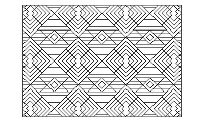 Coloring-#226 Landscape coloring pages for adults.Coloring Page of abstract diamonds repeats composition that intersect on an angle with variation add of stripes. EPS8 file.