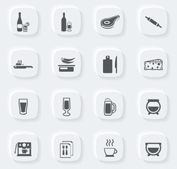 Food and kitchen icons set