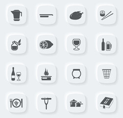 Food and kitchen icons set
