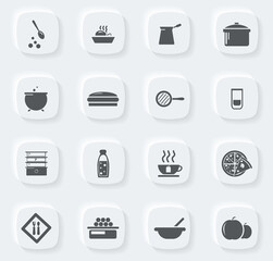 Food and kitchen icons set