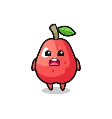 water apple illustration with apologizing expression, saying I am sorry