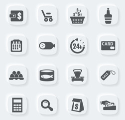 Grocery store icons set
