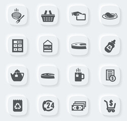 Grocery store icons set