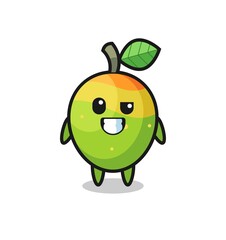 cute mango mascot with an optimistic face