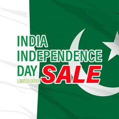 vector illustration for Pakistan independence day sale banner
