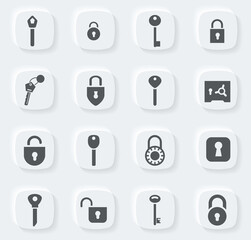 Lock and Key icons set