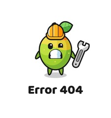 error 404 with the cute mango mascot