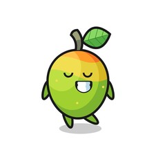 mango cartoon illustration with a shy expression