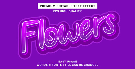 Editable text effect flowers