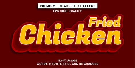 Editable text effect fried chicken