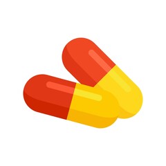 Mental disorder capsule icon flat isolated vector