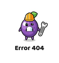 error 404 with the cute passion fruit mascot