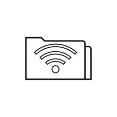 Folder with a wifi sign. Thin lines eps ten