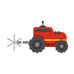 Farm tractor icon flat isolated vector