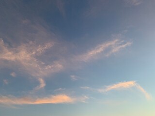 Sunset sky with pastele colored clouds
