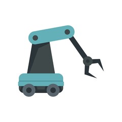 Robotic arm icon flat isolated vector