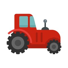 Autonomous tractor icon flat isolated vector