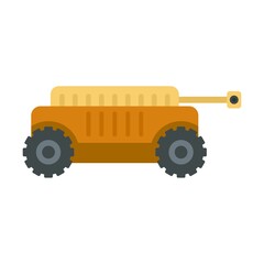 Self driving farm machine icon flat isolated vector