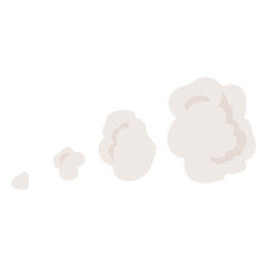 Cartoon explosion, steam clouds, puff, mist, fog, watery vapour. Special effect.