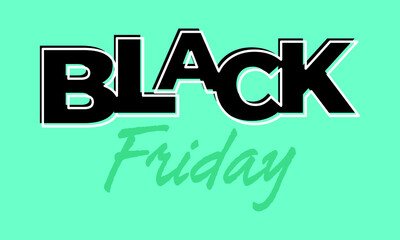 Black friday green logo sale vector illustration