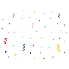 Colorful confetti on white background. Vector illustration