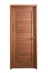 wooden door isolated on white  background with clipping path 