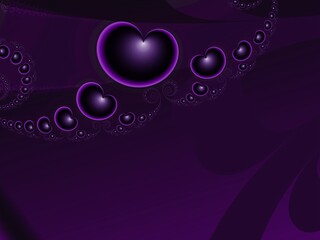 Purple fractal illustration  background with flower. Creative element for design. Fractal flower rendered by math algorithm. Digital artwork for creative graphic design.