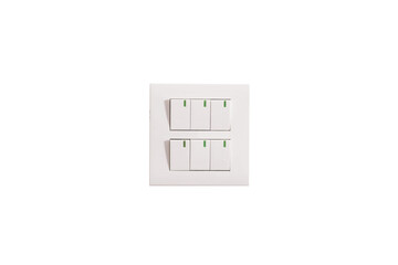 light switch on white background with clipping path 