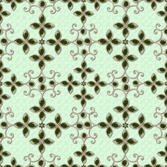 Vintage jewelry seamless pattern with colored gems...Flowers made of precious stones...