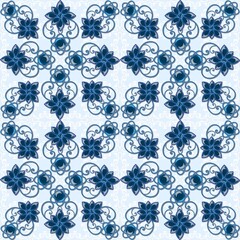 Vintage jewelry seamless pattern with colored gems...Flowers made of precious stones...