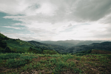 mountian of thailand forest and sky