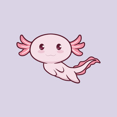 Cute axolotl vector illustration design