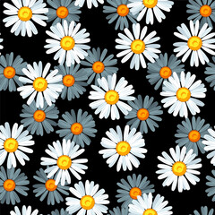 Daisy flower seamless vector pattern - 448226116