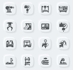 Machine tool icons set