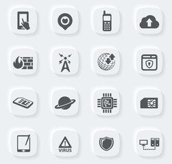 Mobile connection icons set