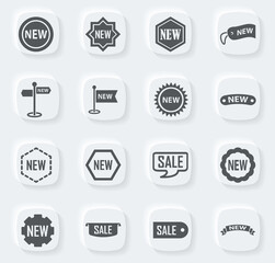 New stiker and label set icons