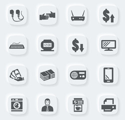Pawn shop icons set