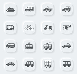 Public transport icons set